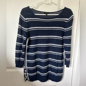 Talbots Navy and White Striped Sweater